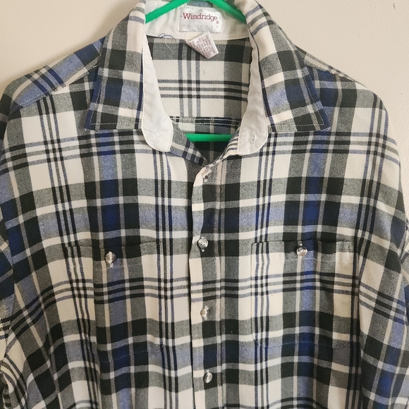 M71 Windridge Casual Blue and Black Plaid Button-Down Shirt - Picture 2 of 9